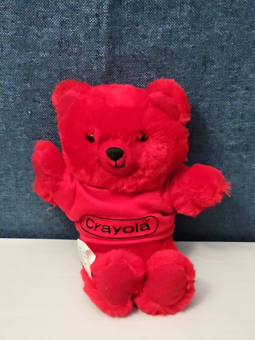Vintage 1986 Crayola Teddy Bear Plush | Red Crayon Shirt | 7" Stuffed Animal | - Picture 2 of 16
